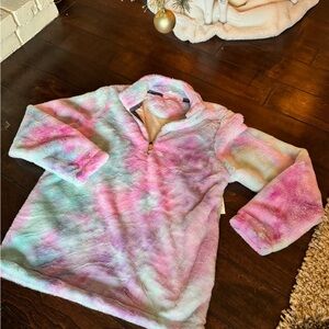 Pink Lily pink, BRAND NEW, blue, purple, pink  tie dye, 1/4 zip fleece